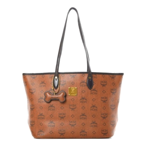 MCM Visetos Dog Bone Shopper Tote Brown - Picture 1 of 6
